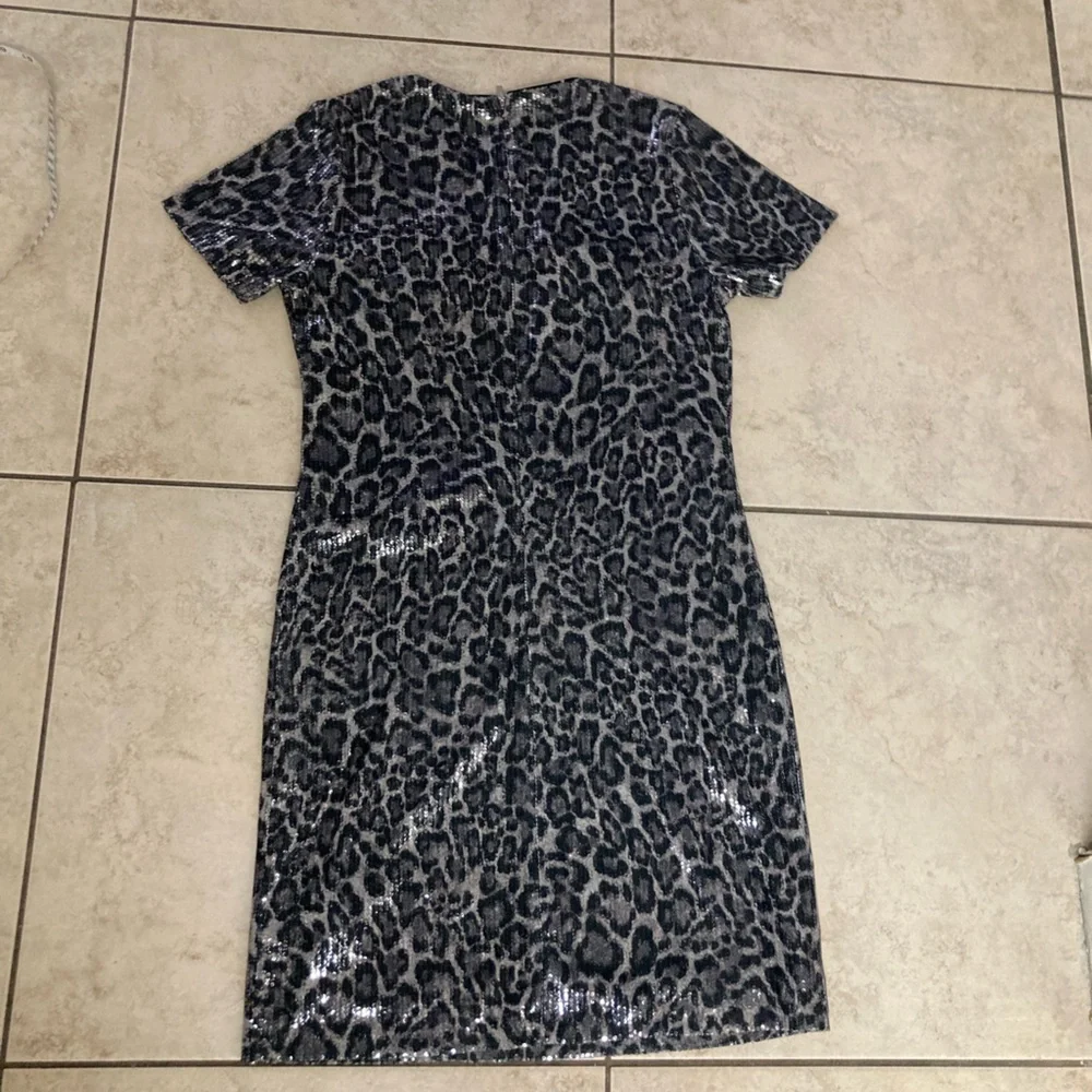 Michael Kors Metallic Leopard Print Bodycon Dress XS
